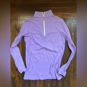 The Tailored Sportsman lavender icefil quarter zip shirt